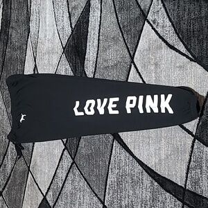 VS PINK 2017 CLASSIC LOUNGE BLACK WHITE LOGO OVERSIZED JOGGERS